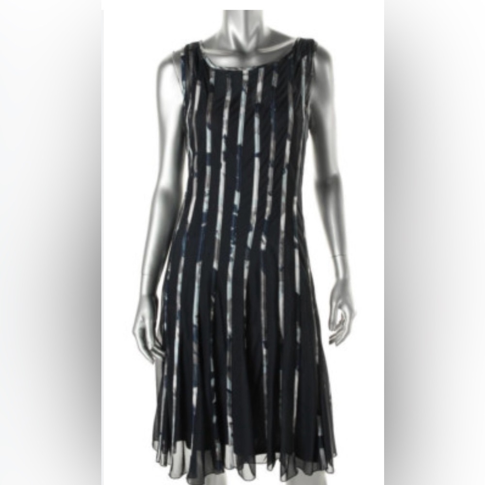 SL Fashions Black and White Midi Dress